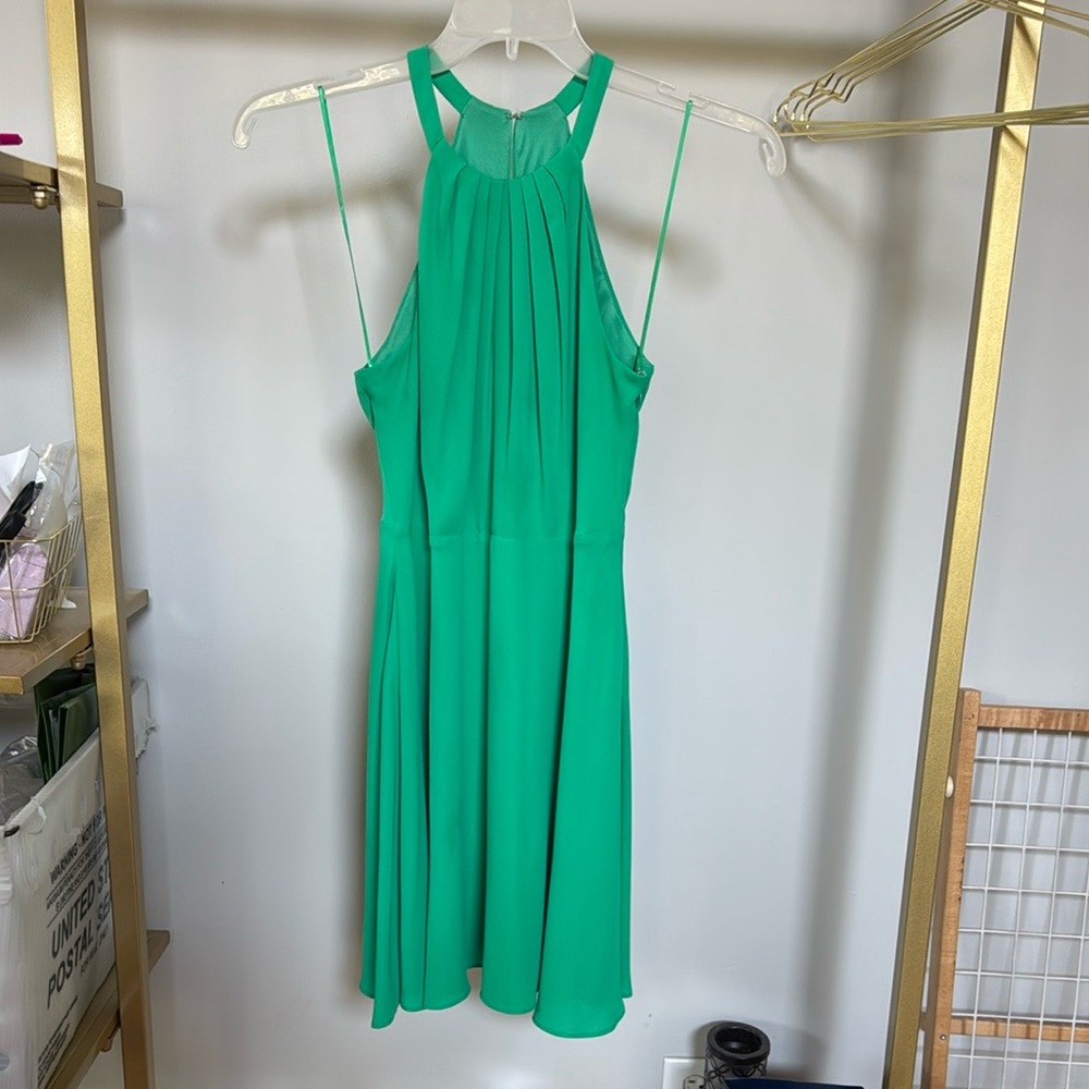 Express Vibrant Green Backless Dress
